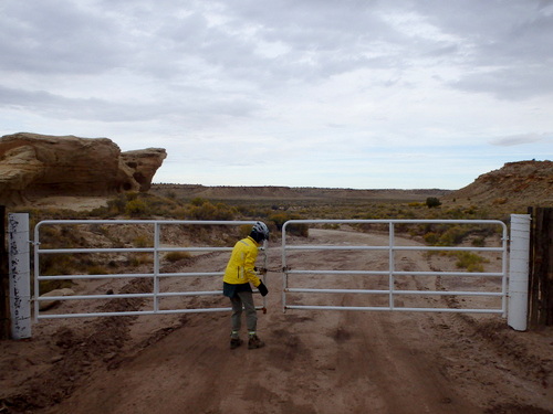 GDMBR: We had arrived at Sandoval Ranch (Back L Bar S) and yet another gate.